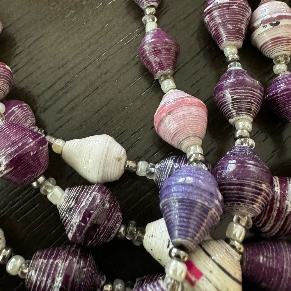 Paper bead statement necklace